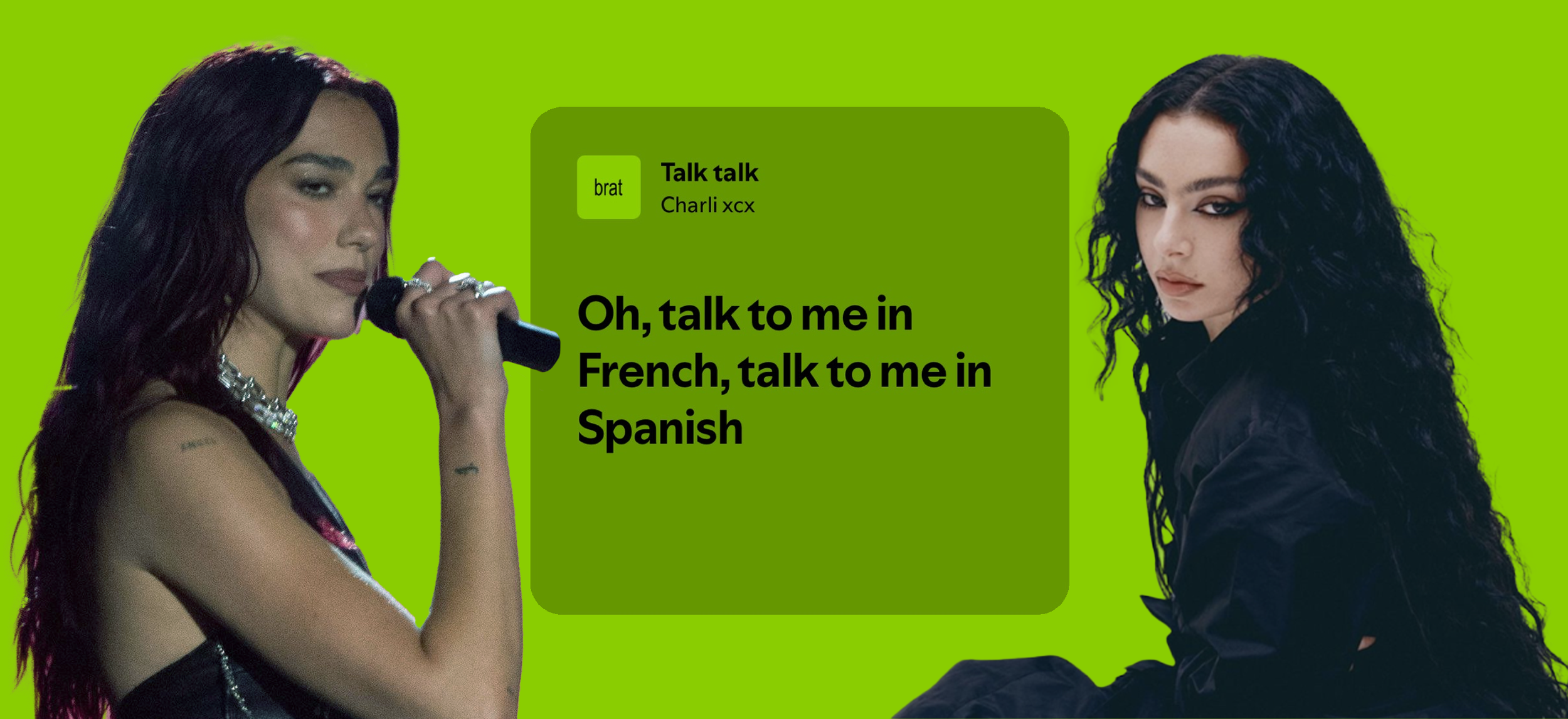 When Charli XCX released her album, brat, fans immediately began to notice the connections to Duolingo: the bright green color, references in the lyrics to speaking Spanish, and a Dua Lipa collab.