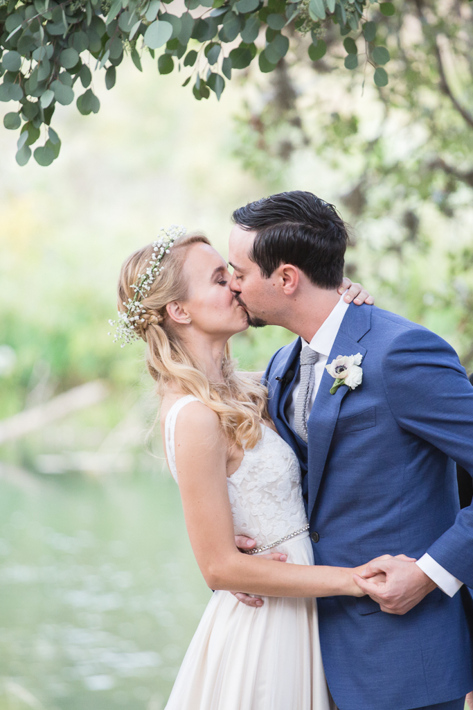 melbourne wedding photography - bride and groom first kiss