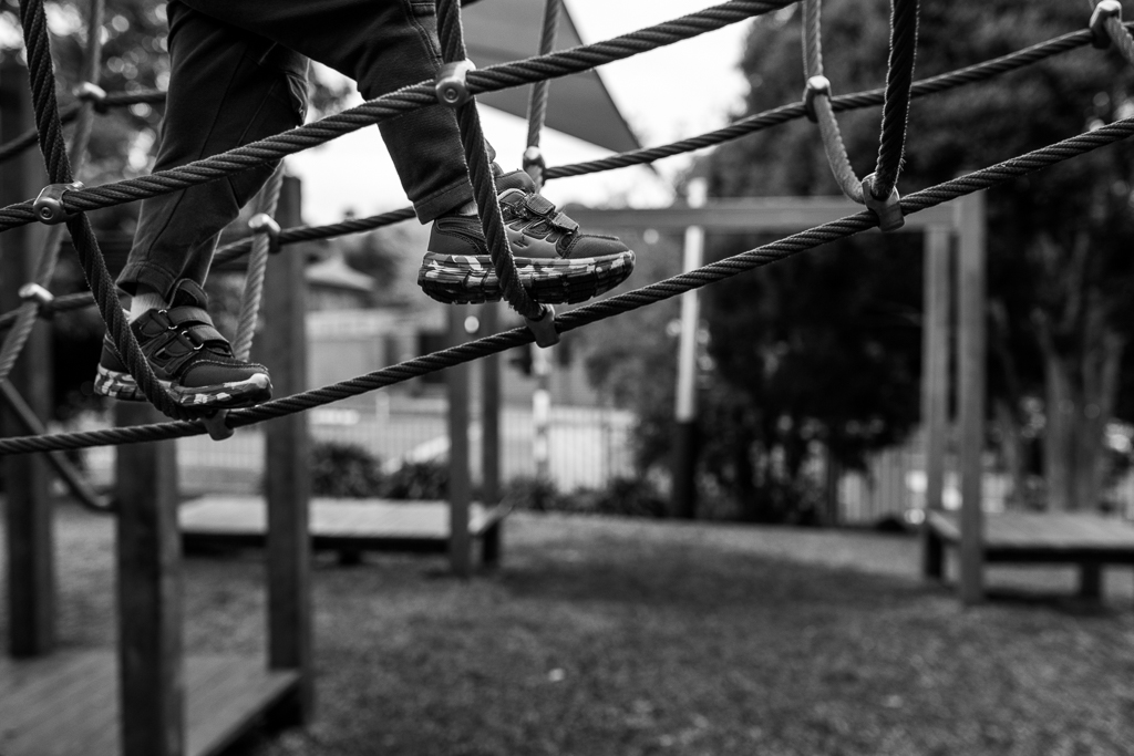 melbourne family photographer - boy feet on playground
