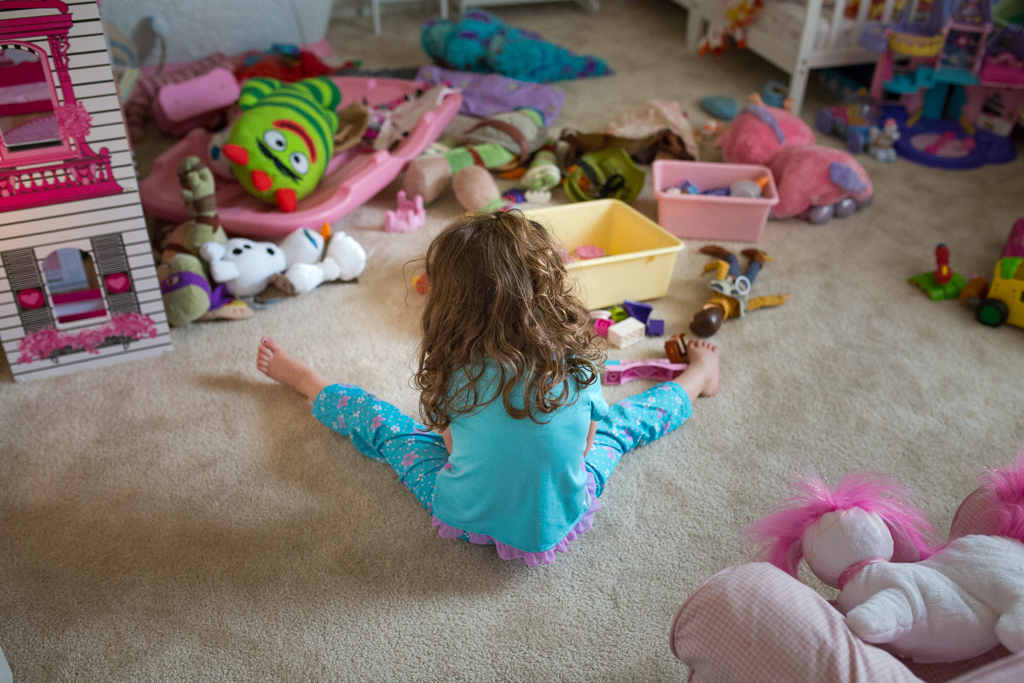 girl playing in room