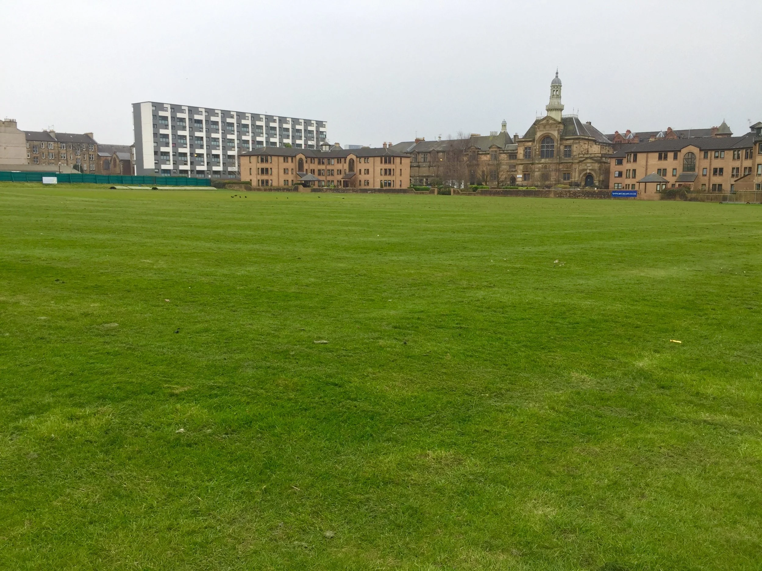 The West of Scotland Cricket Club outfield gets a spring haircut.