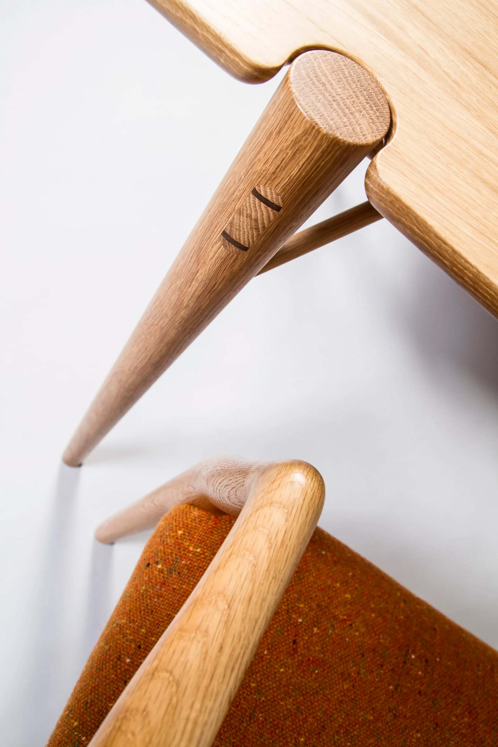 close up of danish dining table legs