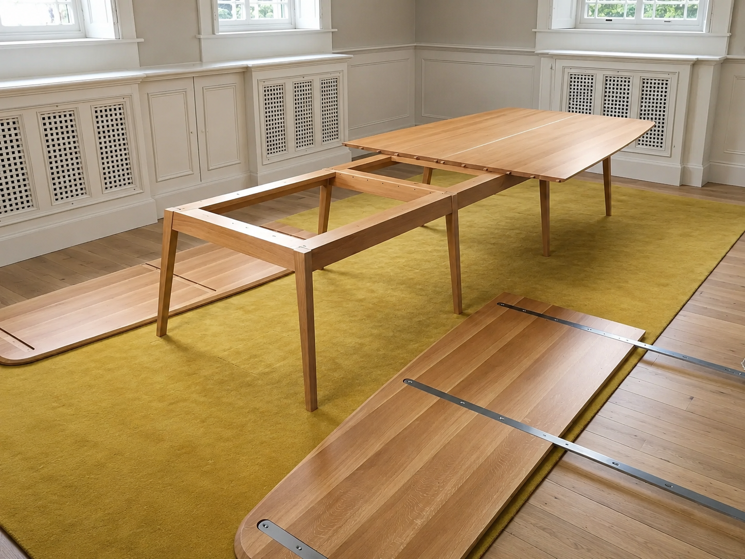 modern boardroom table assembly