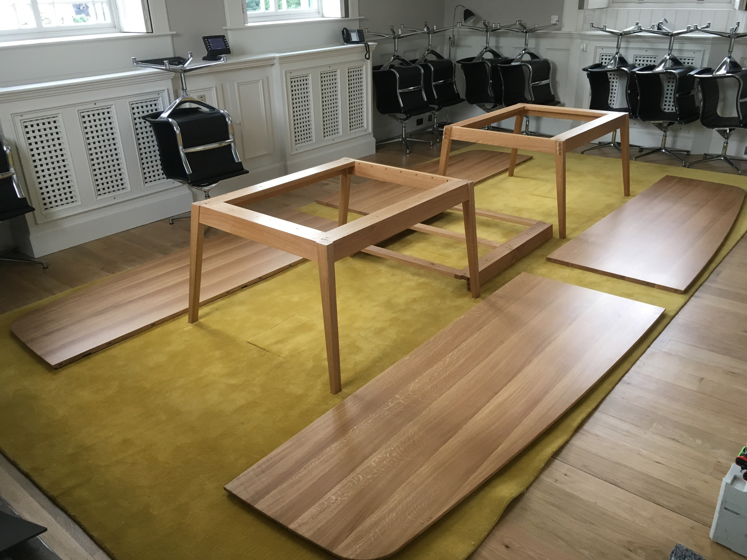 Bespoke commission for custom designed boardroom table by furniture maker Namon Gaston