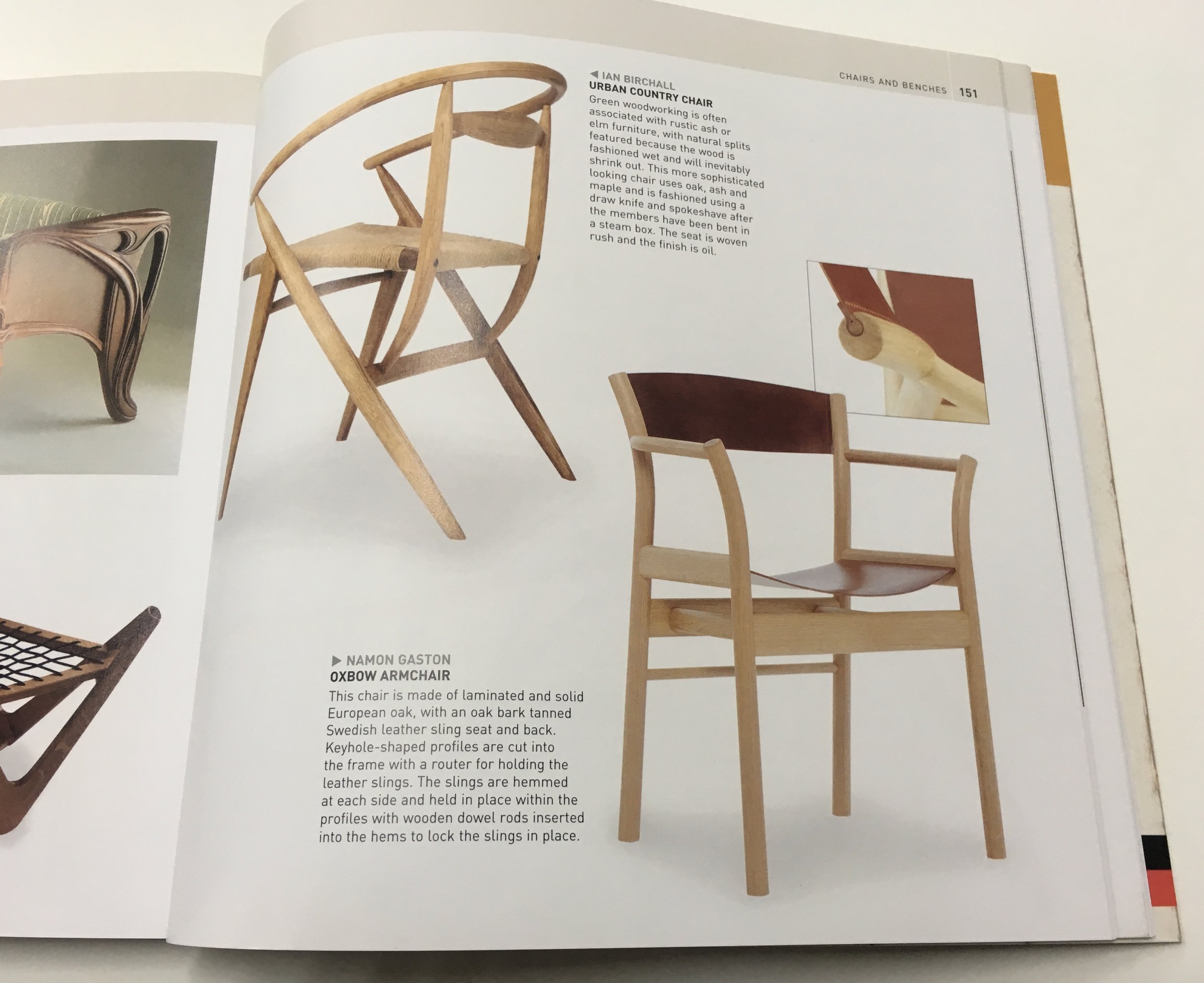 Hand crafted Oxbow Chair featured in furniture design book