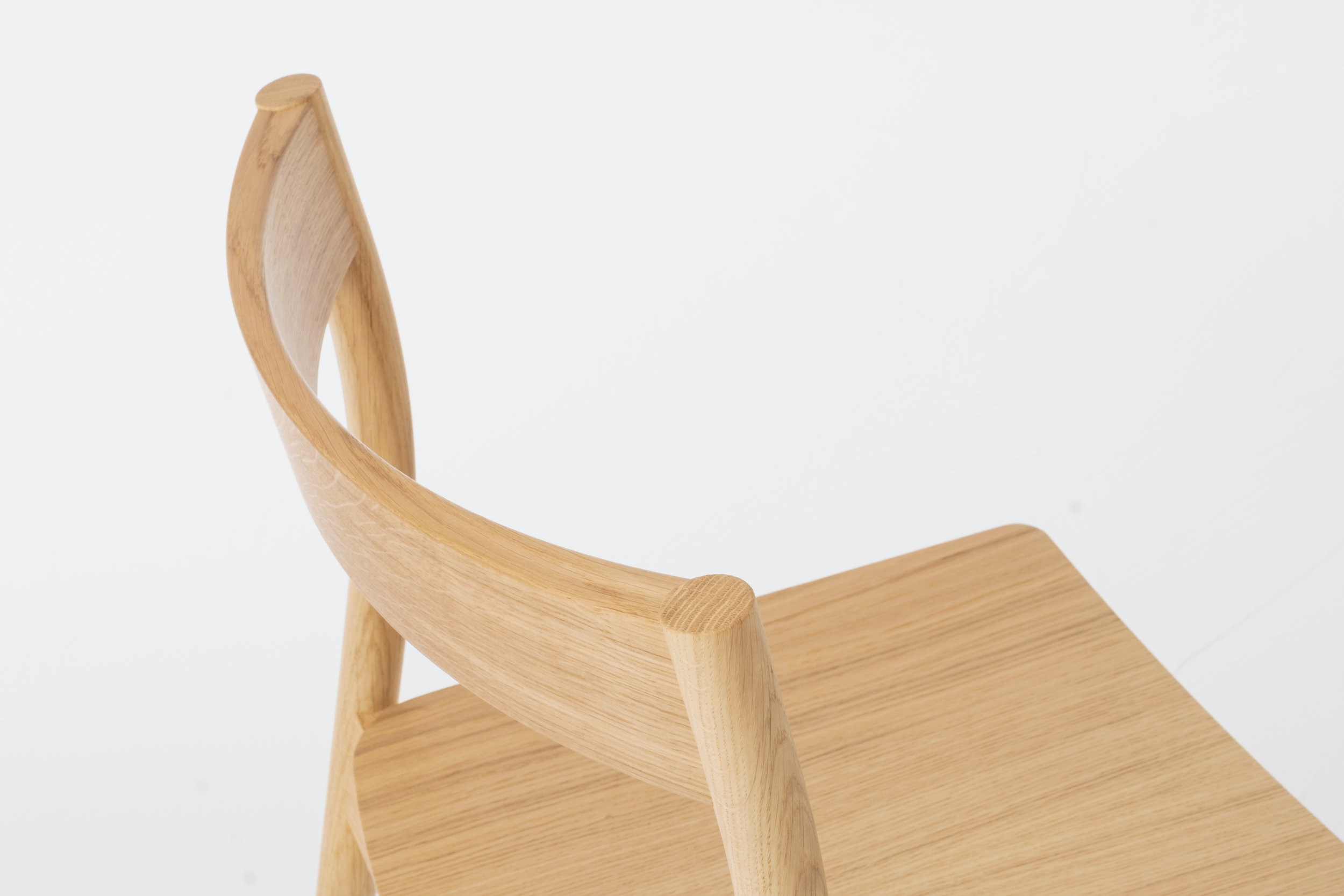 Alma Oak stacking chair detail