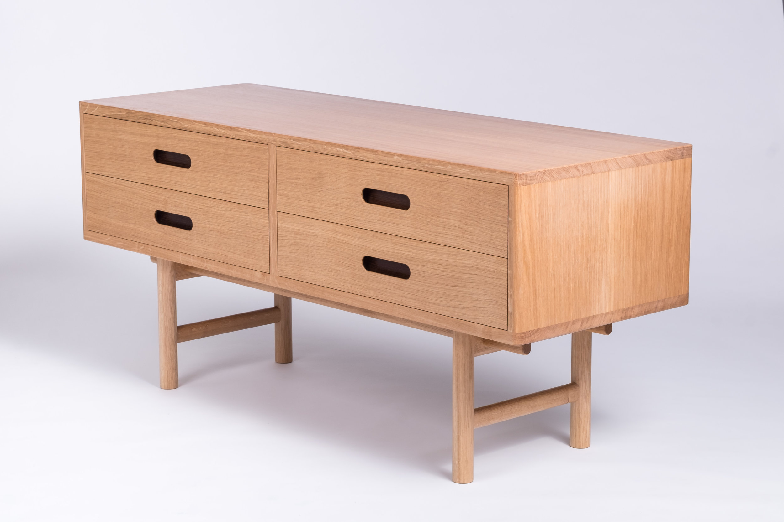 Oak and Sycamore cabinet with drawers