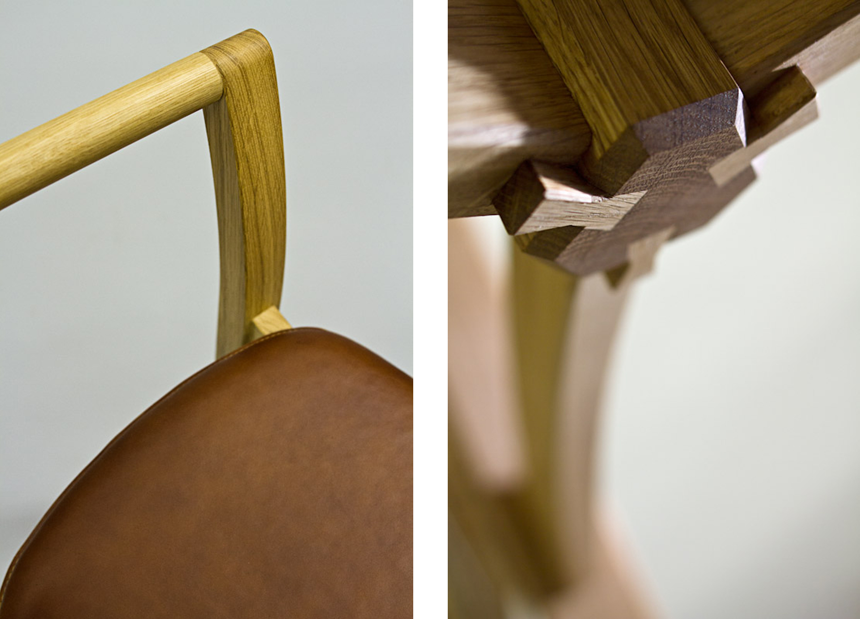Oak table and chair detail