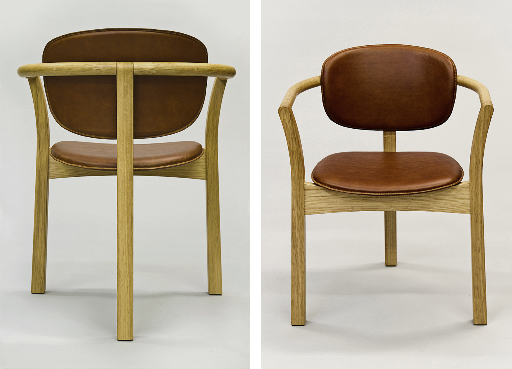 oak and leather dining chair