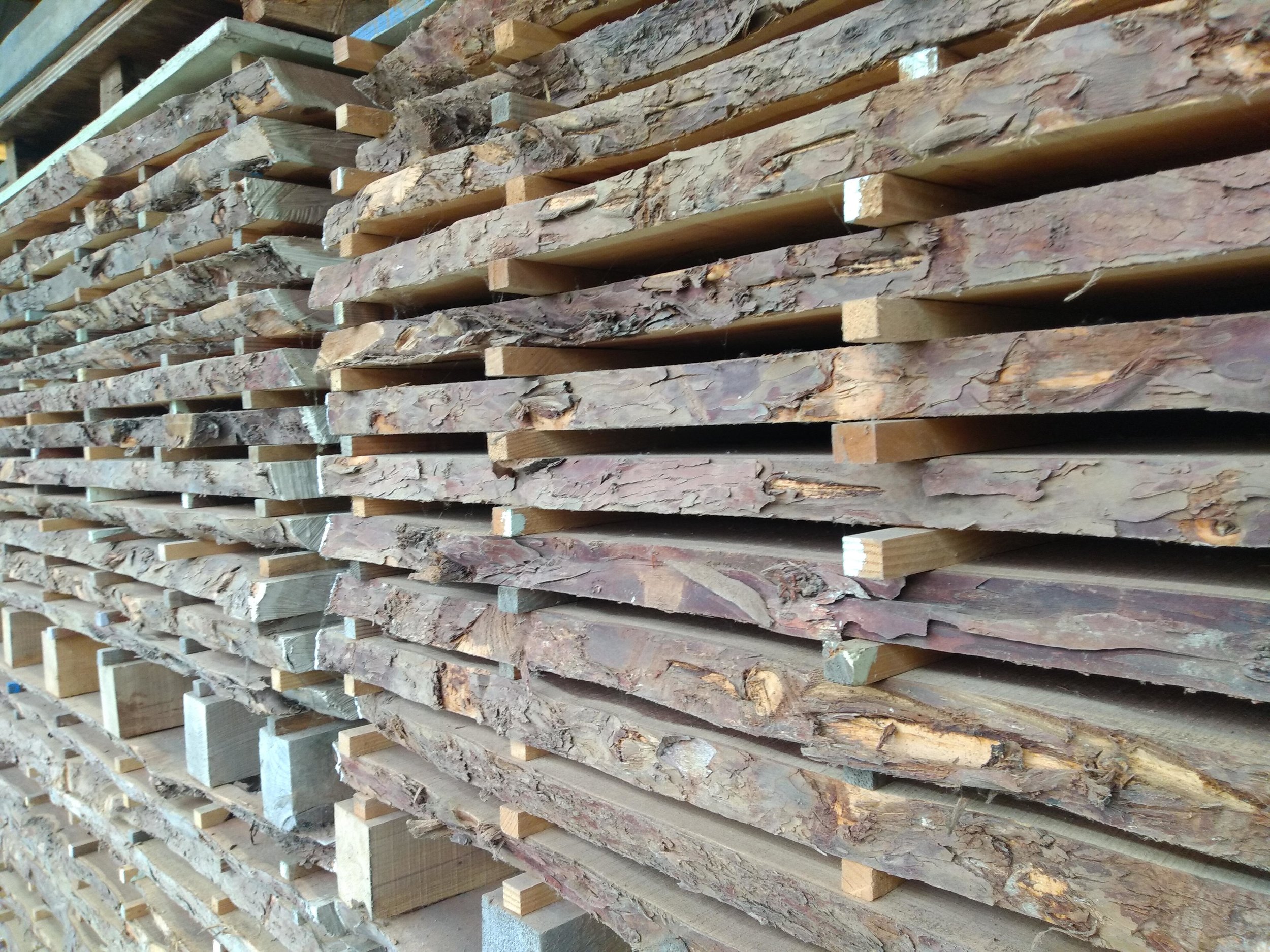 Timber stacked for selection for custom hand crafted bespoke furniture design