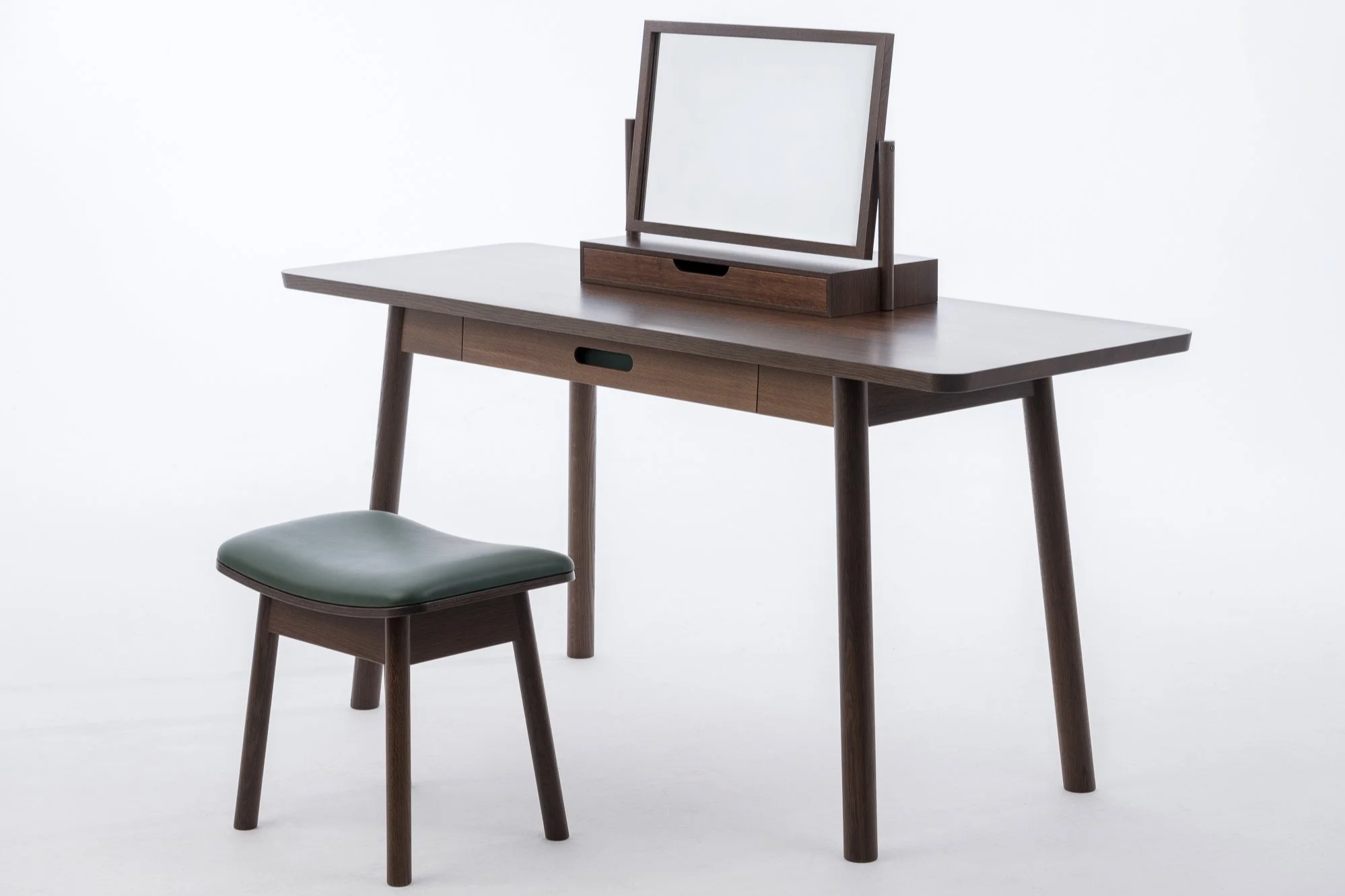 bespoke oak desk and stool