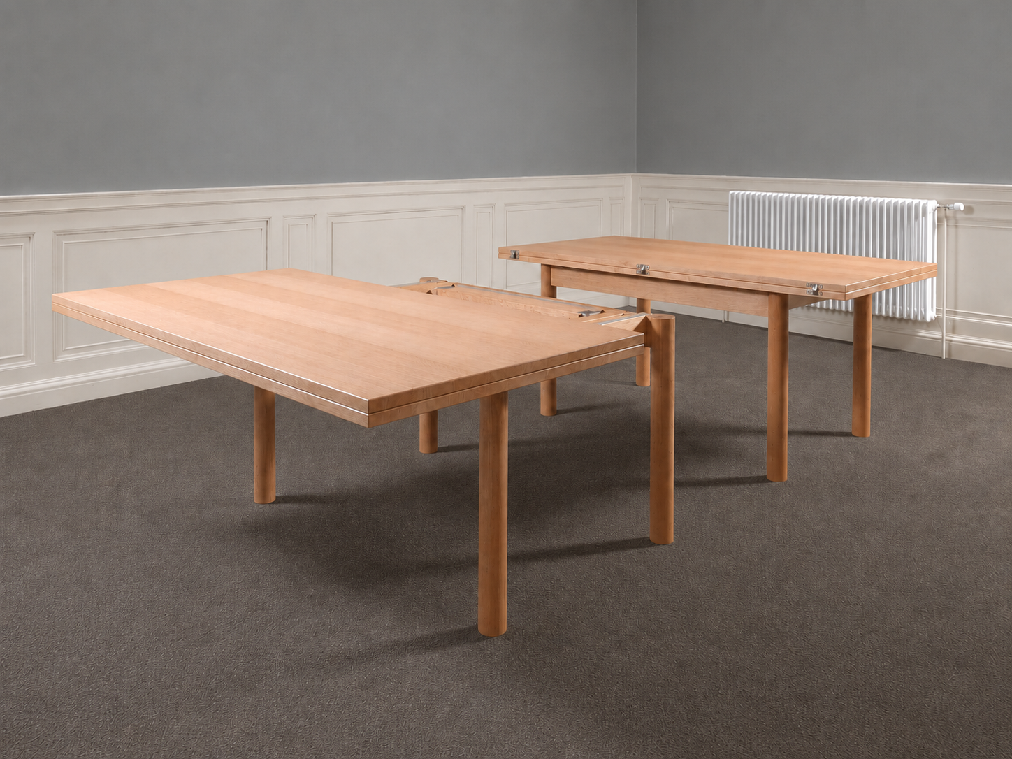 Oak boardroom table, adapted