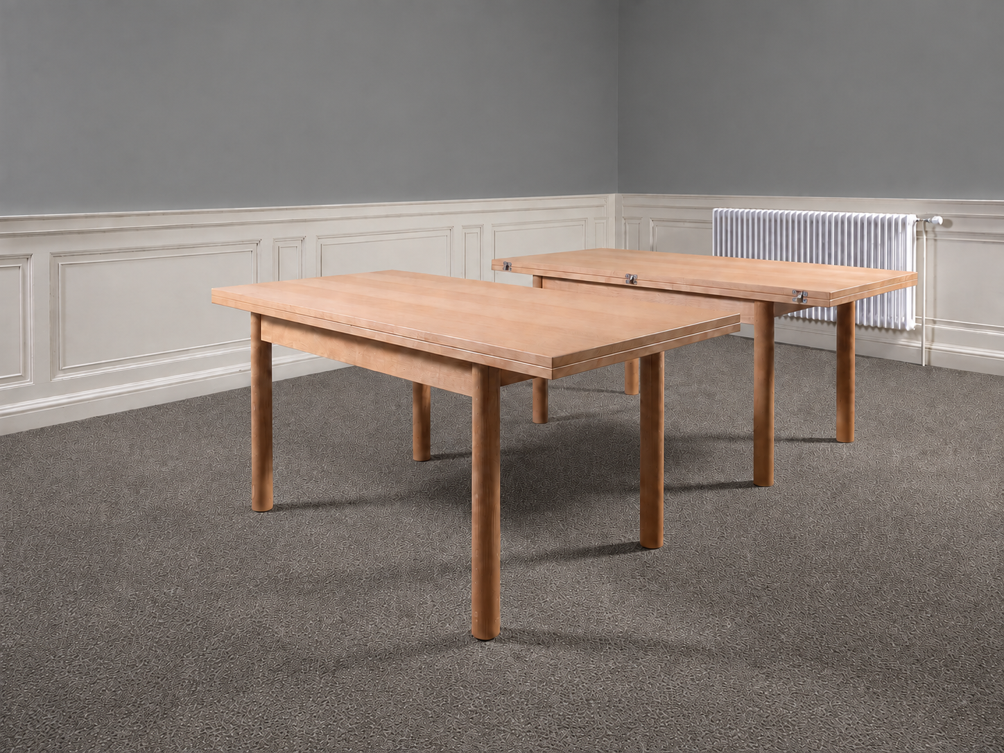 Oak boardroom table, adapted