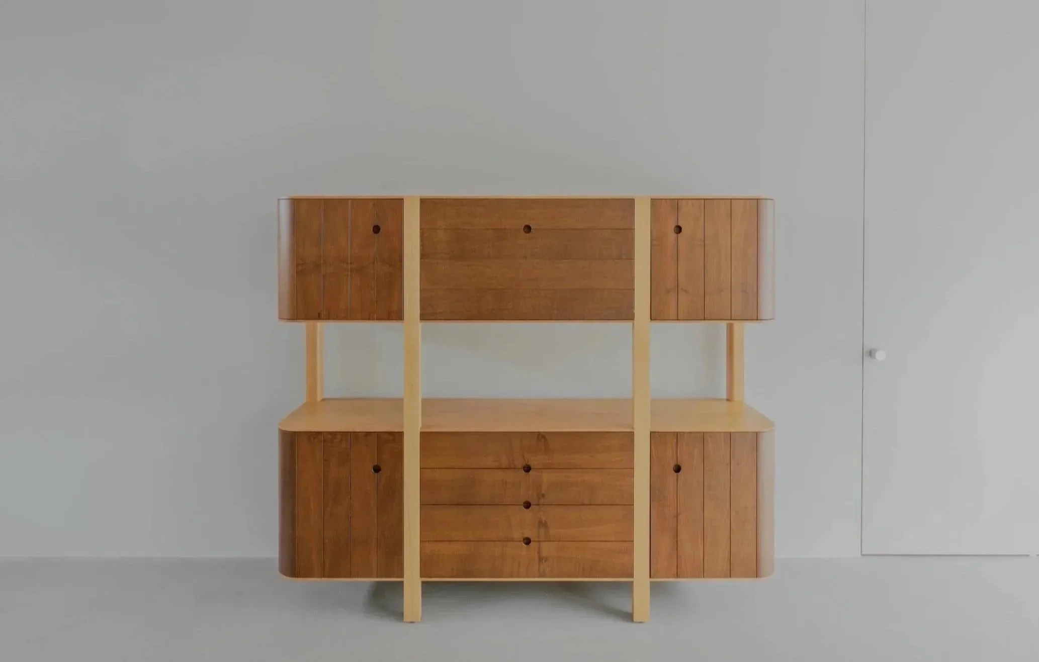Bespoke designed whiskey cabinet, scottish oak, closed front on