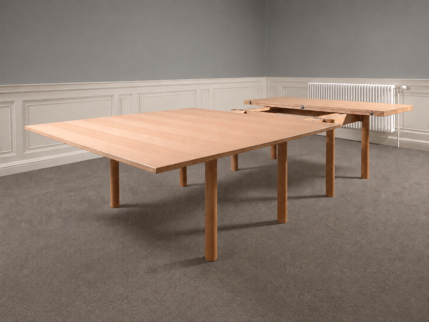 Oak boardroom table extendable