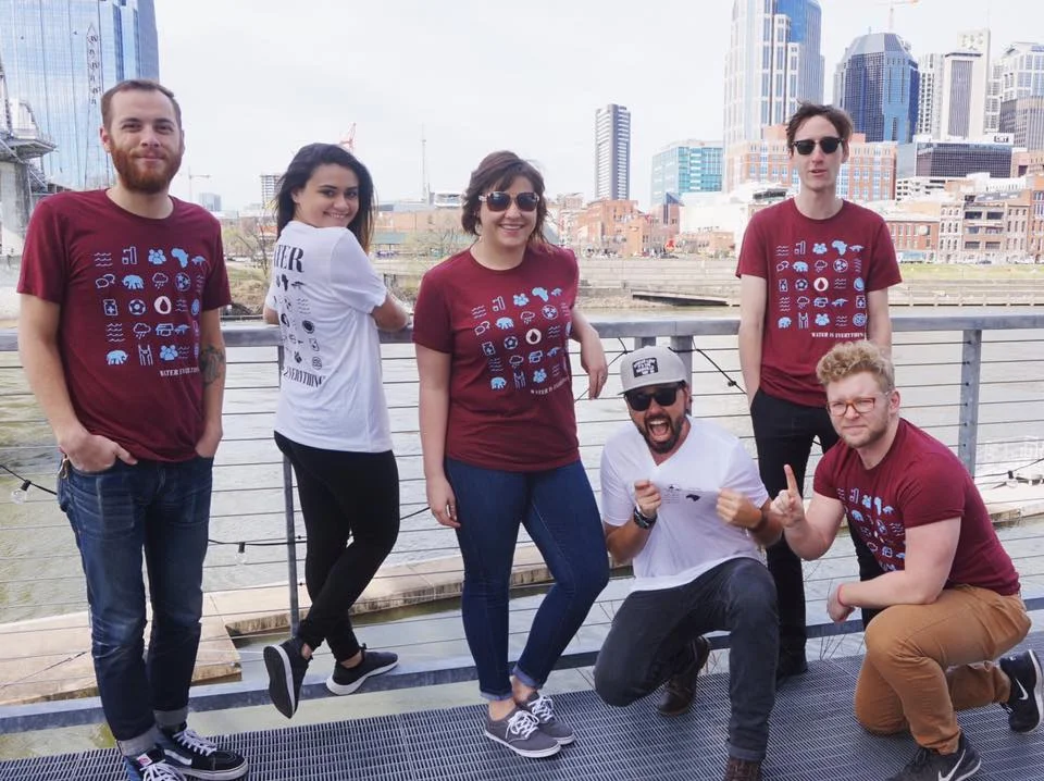 The Project 615 crew repping the "Water is Everything" tees to support Blood:Water's mission to end the HIV/AIDS + water crises in Africa. 