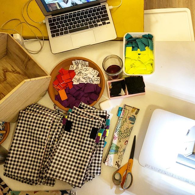 Straw cases in production! Woop woop! #reusablestrawpouch @madebymadsdesigns