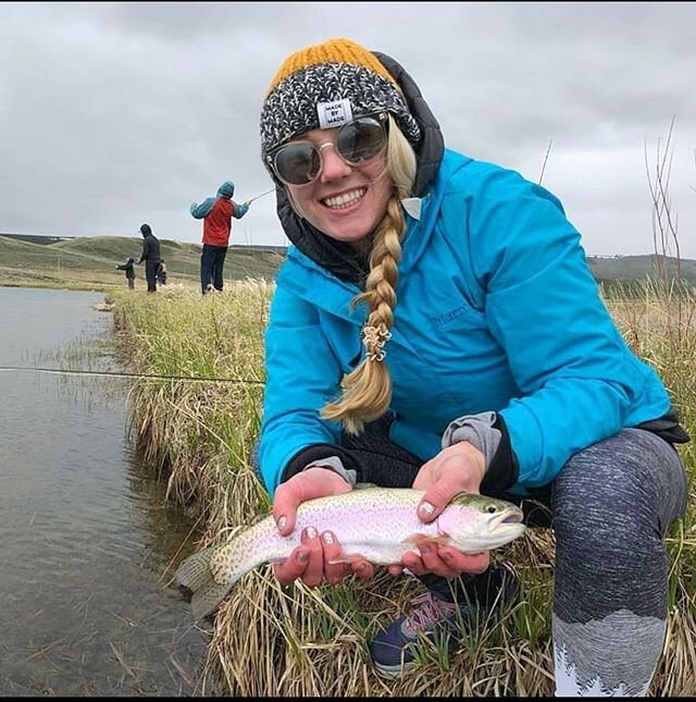 Stunna! 💪🏼🐟Look at how cute @gretchshepgohard is rocking her @madebymadsdesigns beanie. Cheers to a glorious first camping trip Gretch! Hope everyone is getting outside and exploring this beautiful world we are lucky to be living in! Yay! #yayforc