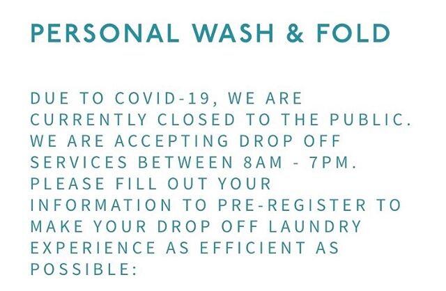 To save yourself time at drop off, go to our website to pre-register so we can have all your info ahead of time!! 📱💻 🌎 LINK IN BIO
#spinlaundrylounge #socialdistancing #staysafeeveryone #covid_19