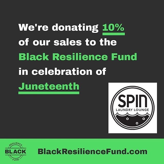 To celebrate Juneteenth, Spin (and over 120 local businesses) are donating a portion of sales (both Spin locations) to the @blackresiliencefund 
Here&rsquo;s a message from their co-founder @cameronwhitten who hosted us on their Facebook live earlier