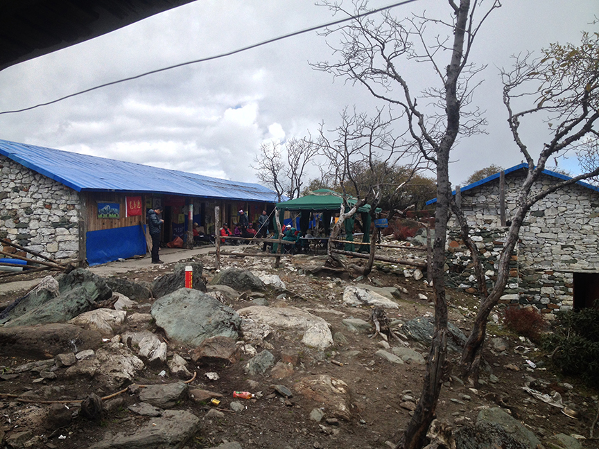 Traditional Haba base camp. Avoid this place and seek refuge behind some boulders 507 minutes upstream before reaching base camp.