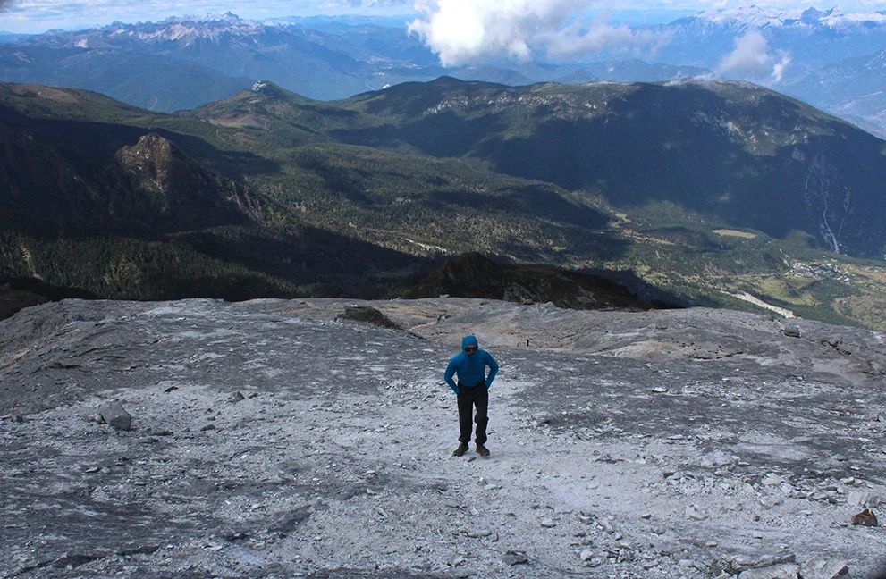 On the second slab past the slate boulders on acclimatization day.