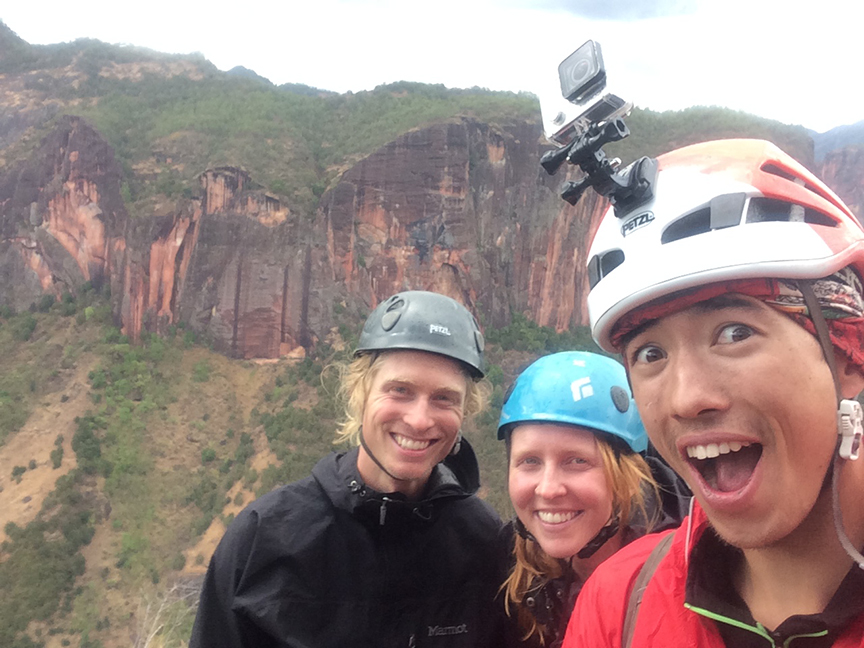 (From left to right) Dan Jerke, Ana Pautler, and Ryder Stroud at the top of Back to the Primitive
