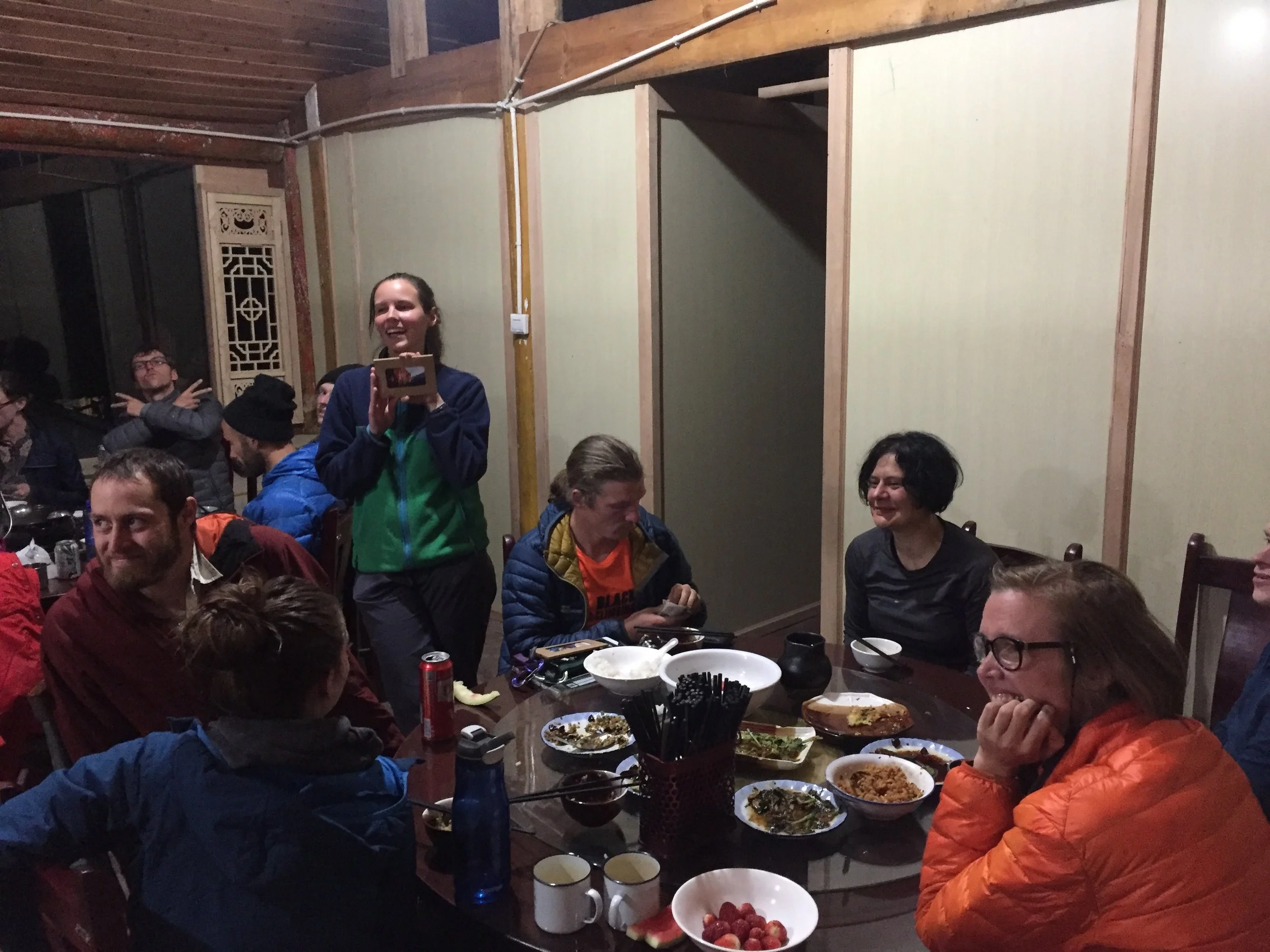 Night time eats in the local climber's canteen, Shiguang Restaurant