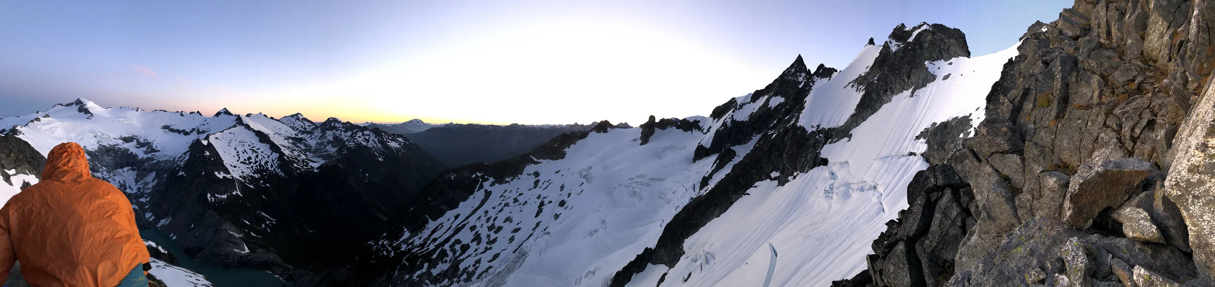 Early morning panorama from our bivy spot on the start of day 2