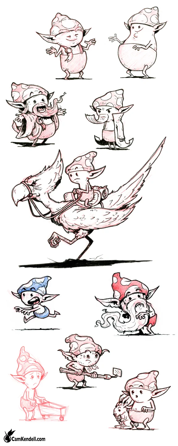 Shroomling Character Sketches