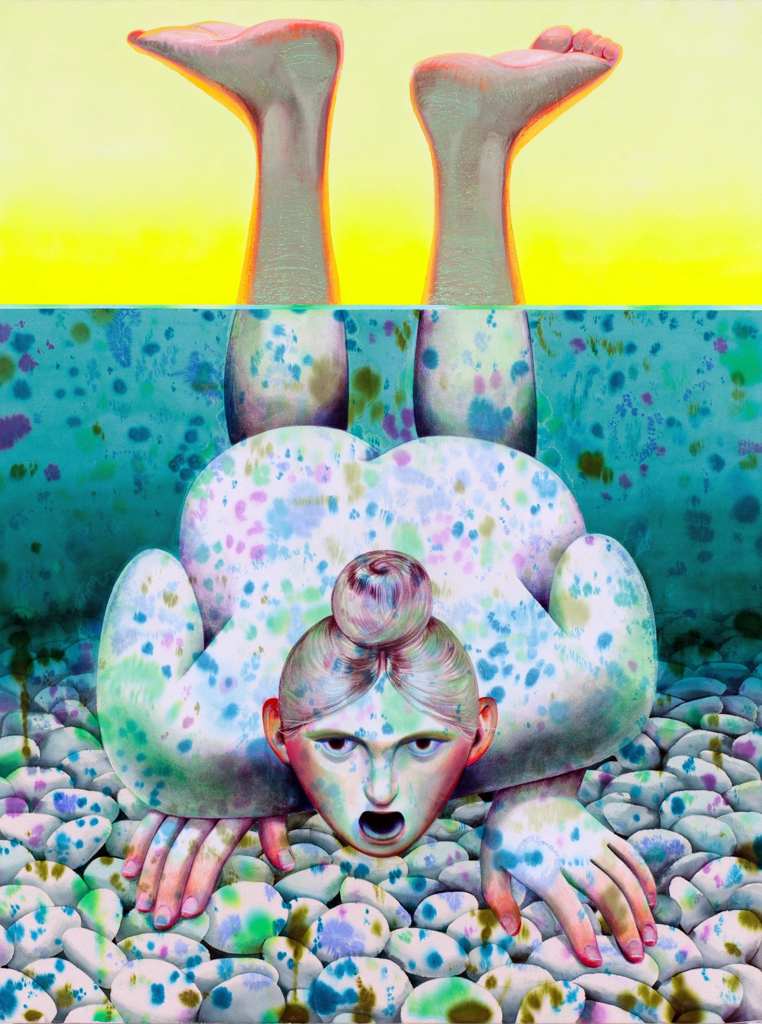  Bottom Feeder, 2017  50" x 38"  oil and acrylic on canvas&nbsp;     