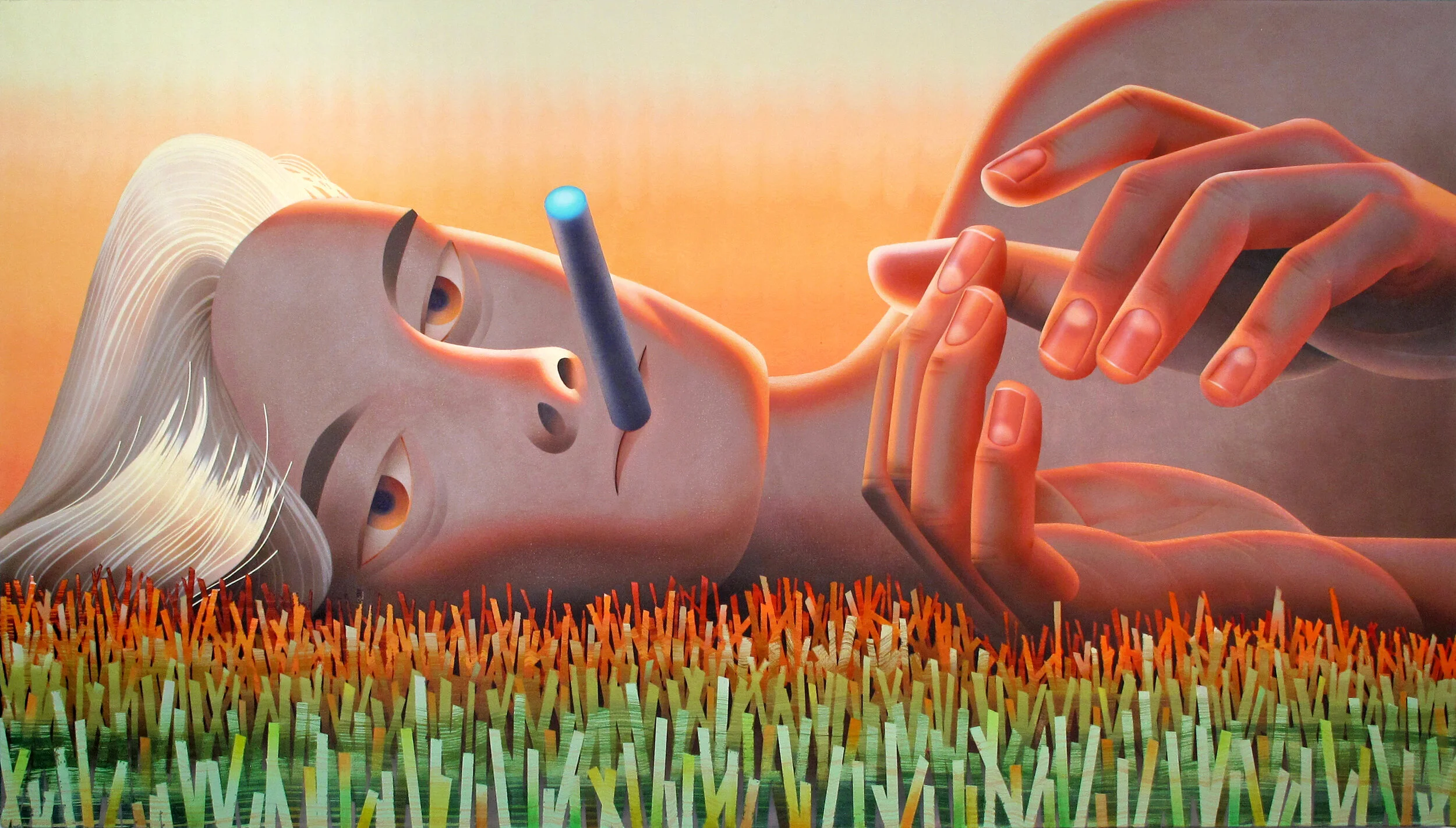  Slow Clap, 2018  54 x 94 in  Oil and acrylic on canvas 