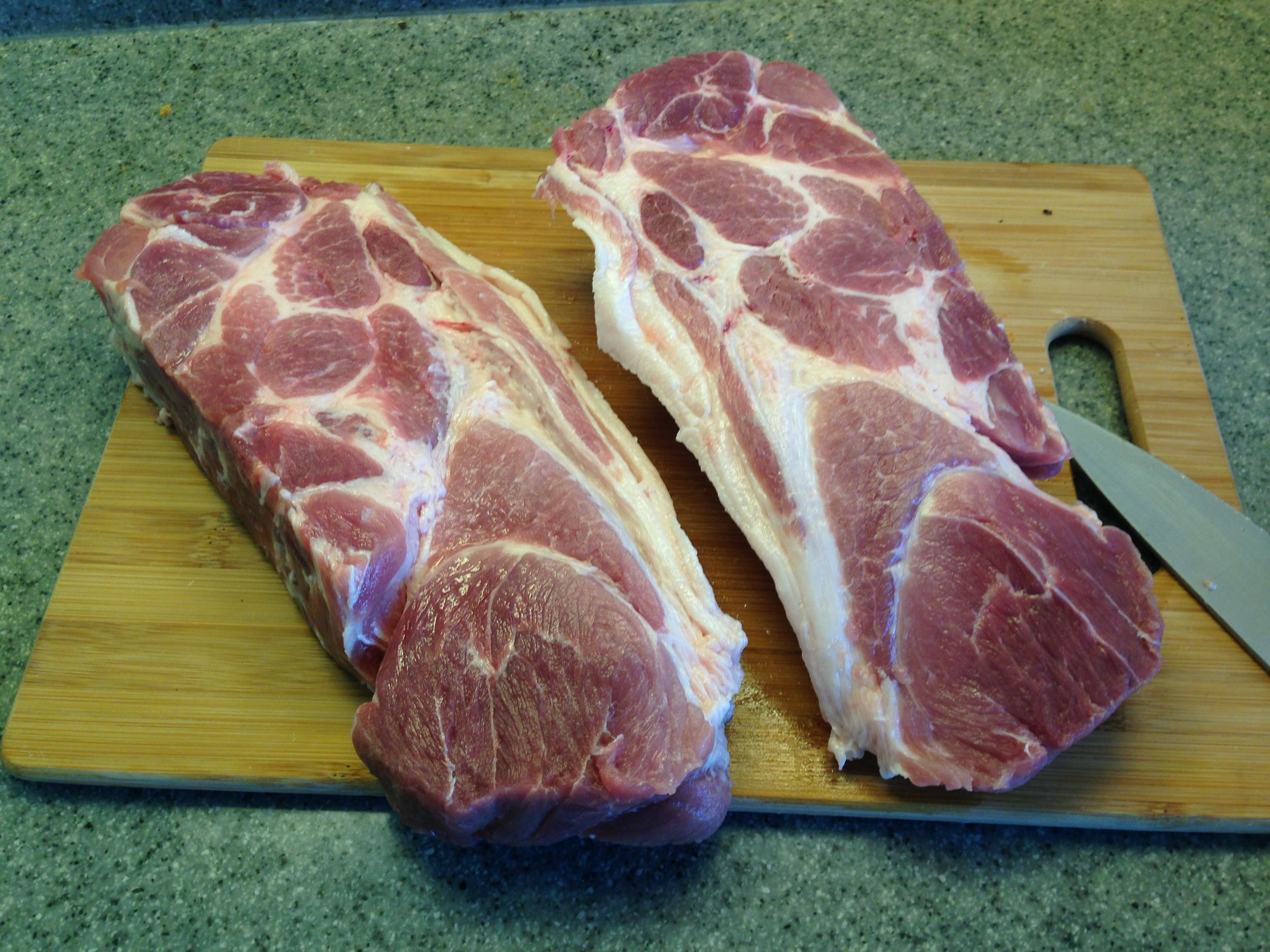 Sliced in two 1 1/2 inch slabs.
