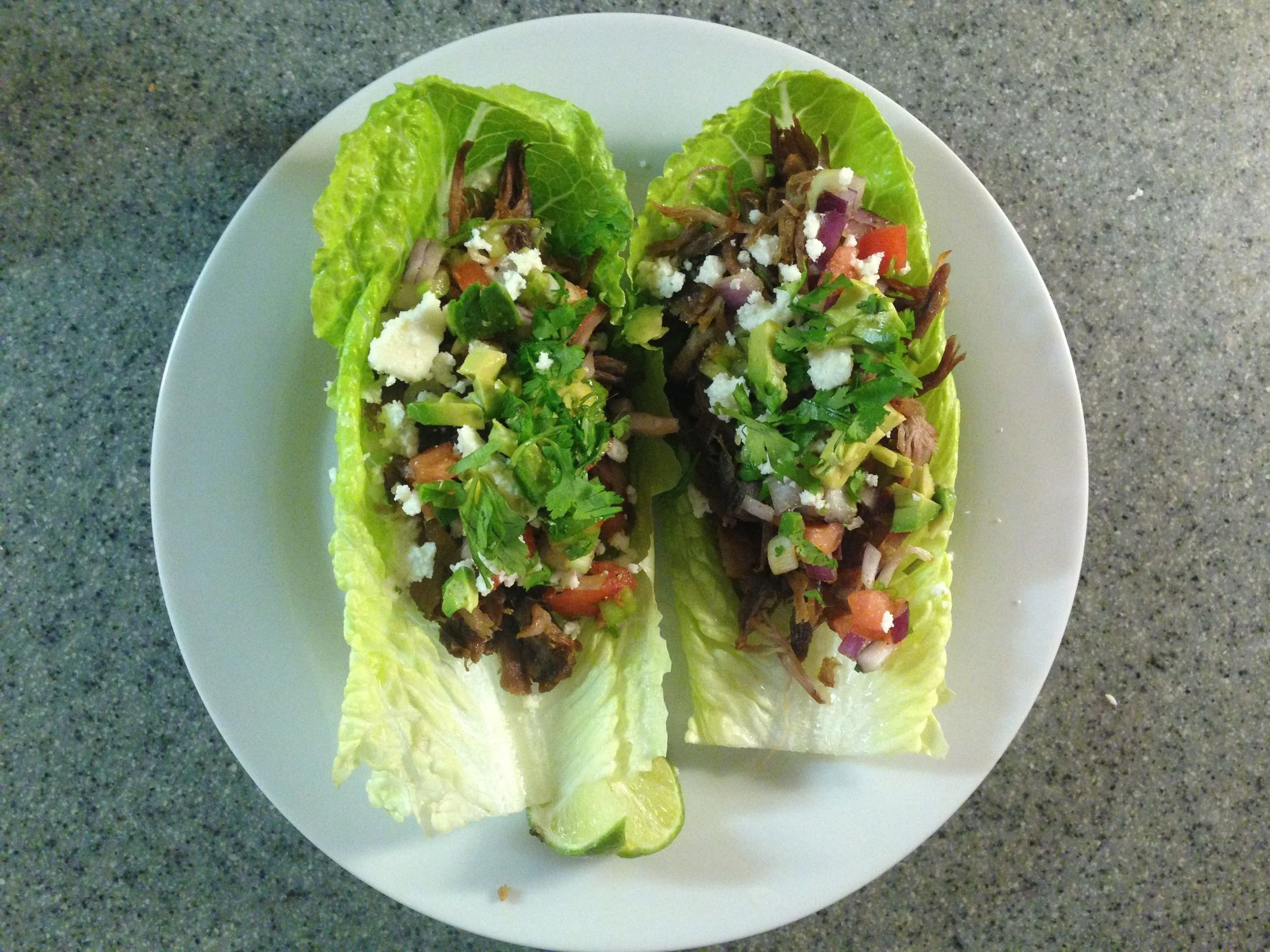 I garnished with pico de gallo, tomatoes , and avocados, but use whatever strikes your fancy.