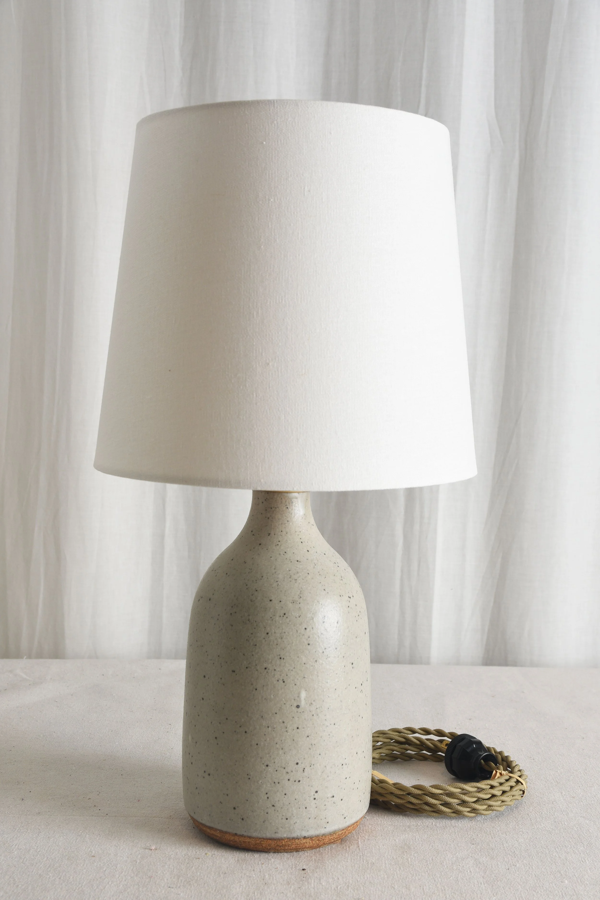 SATIN WHITE VANILLA BEAN BOTTLE LAMP