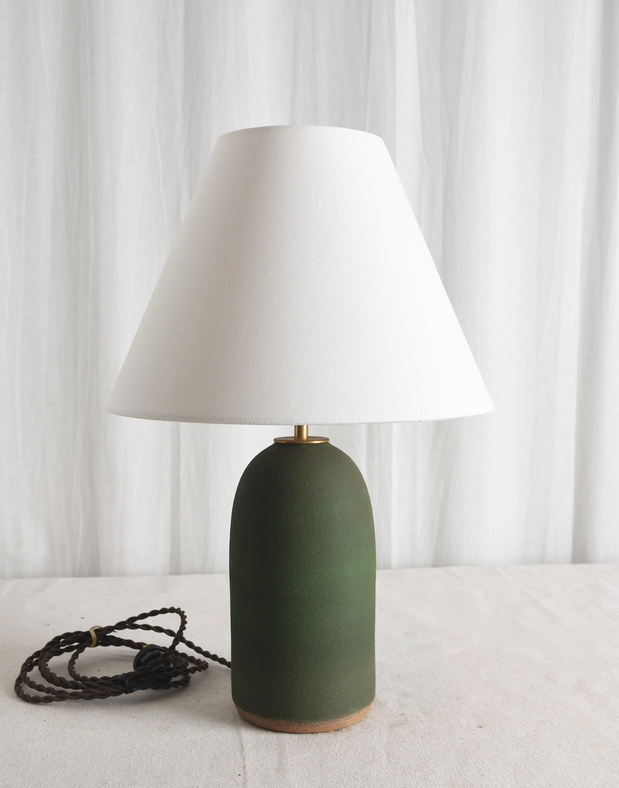 MATTE OLIVE DOME LAMP