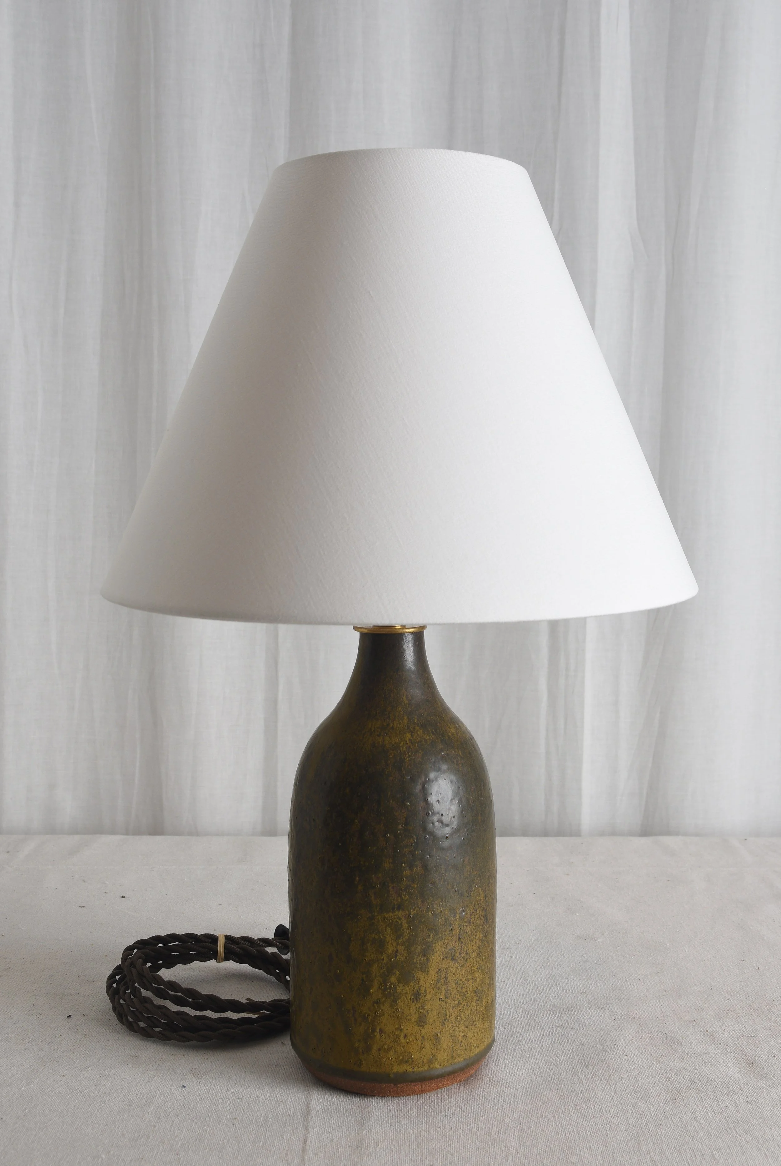LICHEN OLIVE BRONZE BOTTLE LAMP