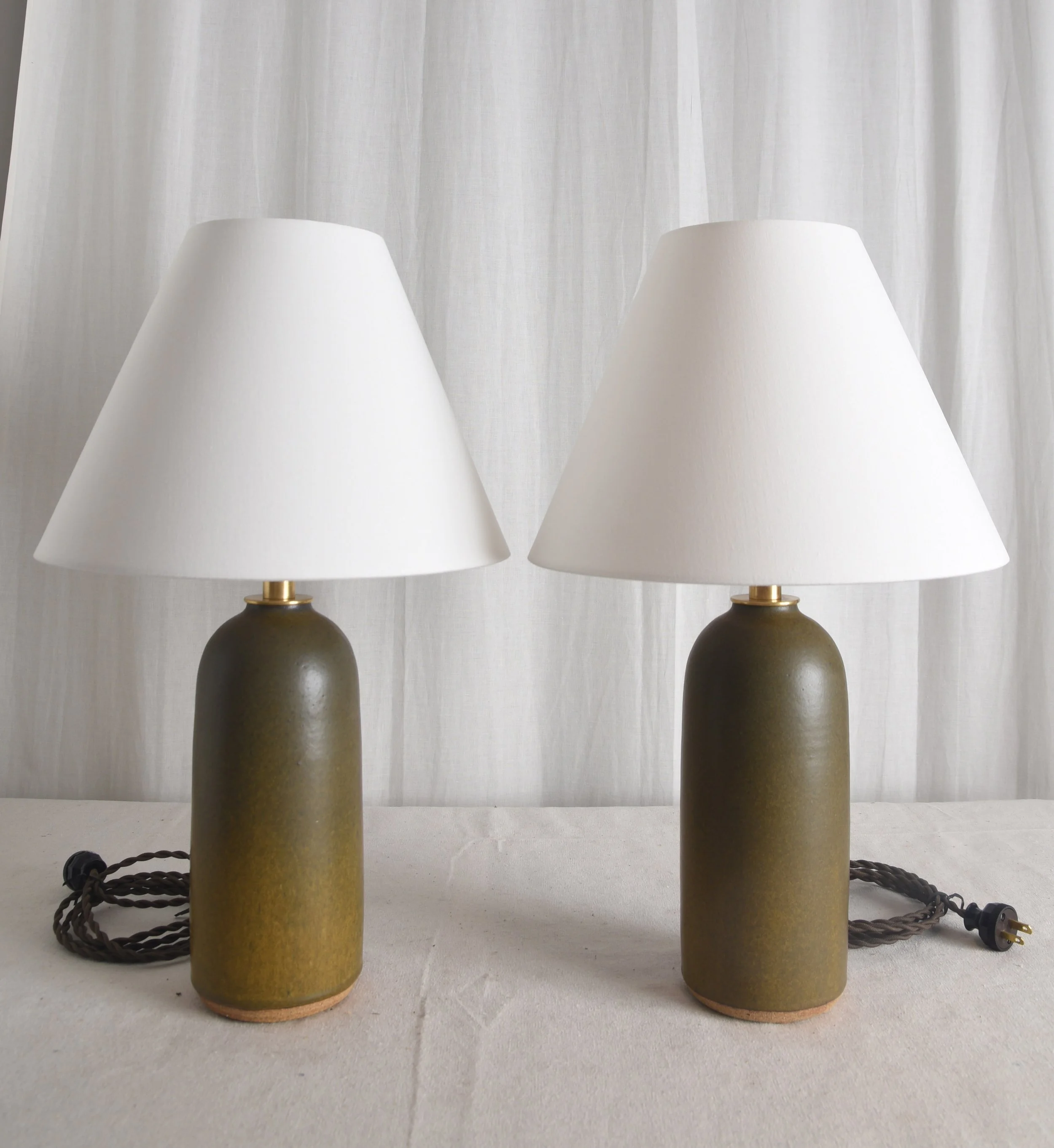 SATIN LICHEN BRONZE DOME LAMPS