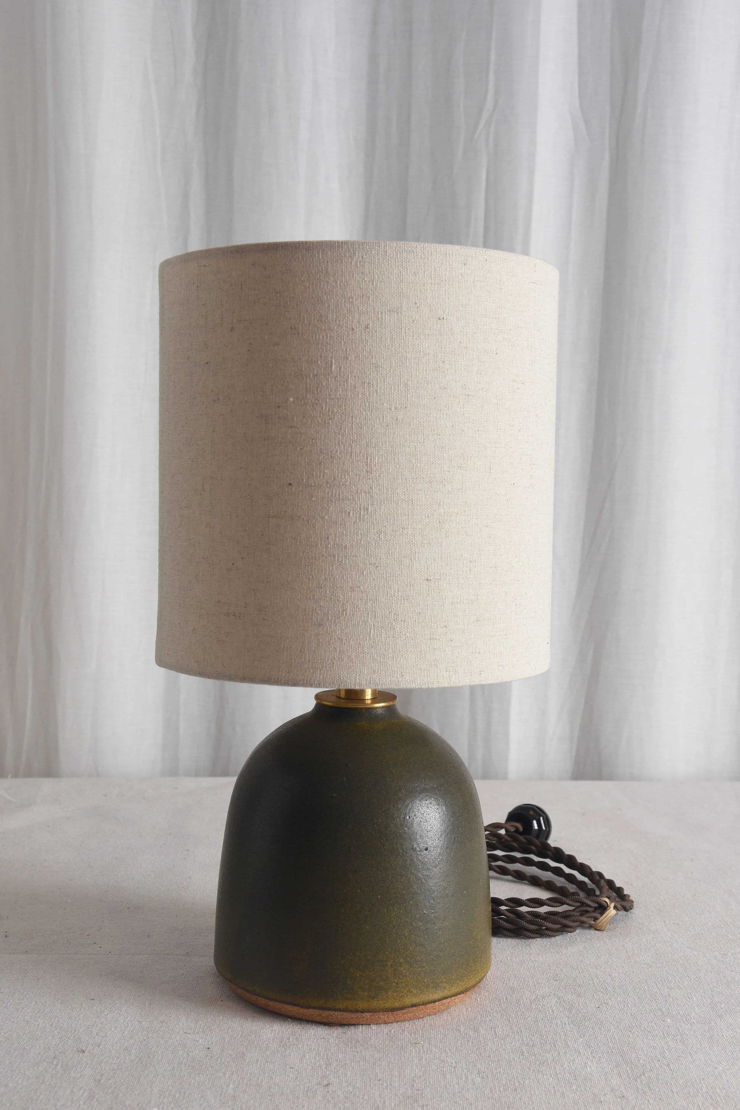 SMALL SATIN BRONZE DOME LAMP