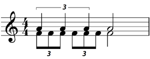 Notice how the quarter note triplets and 8th note triplets align.
