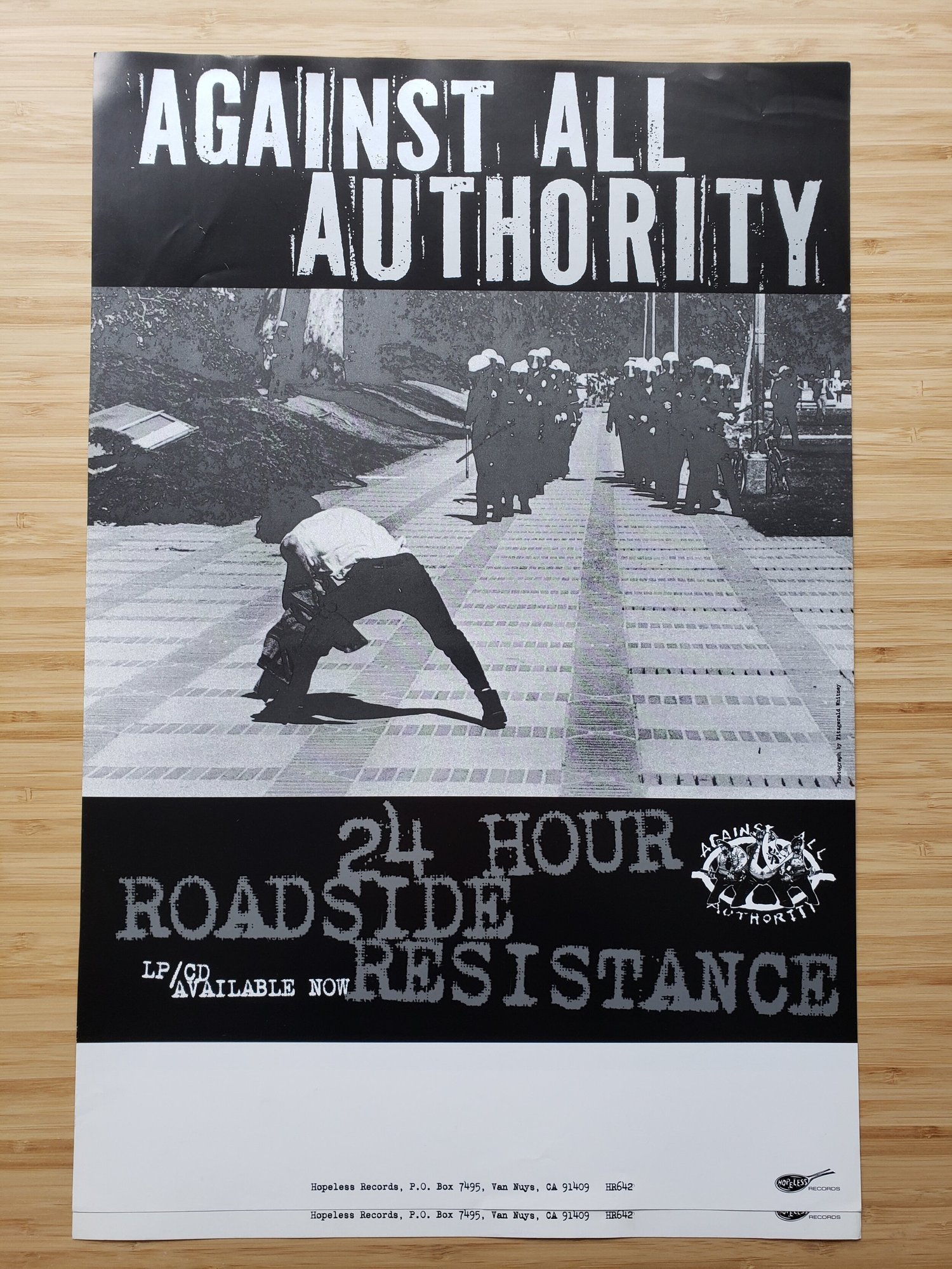 AGAINST ALL AUTHORITY - 24 hour Roadside Resistance (poster 