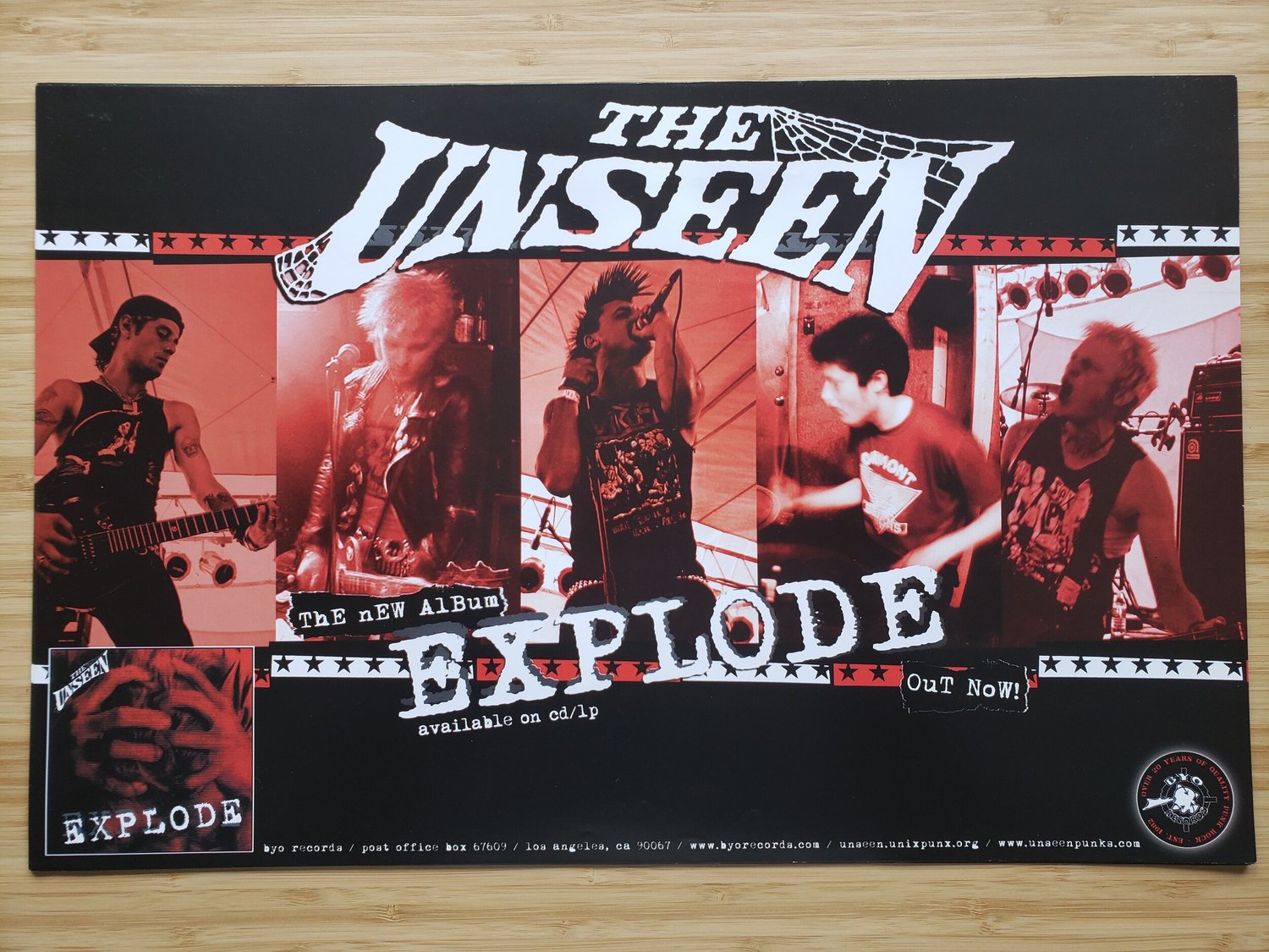 UNSEEN, THE - Explode (poster) — Zegema Beach Records