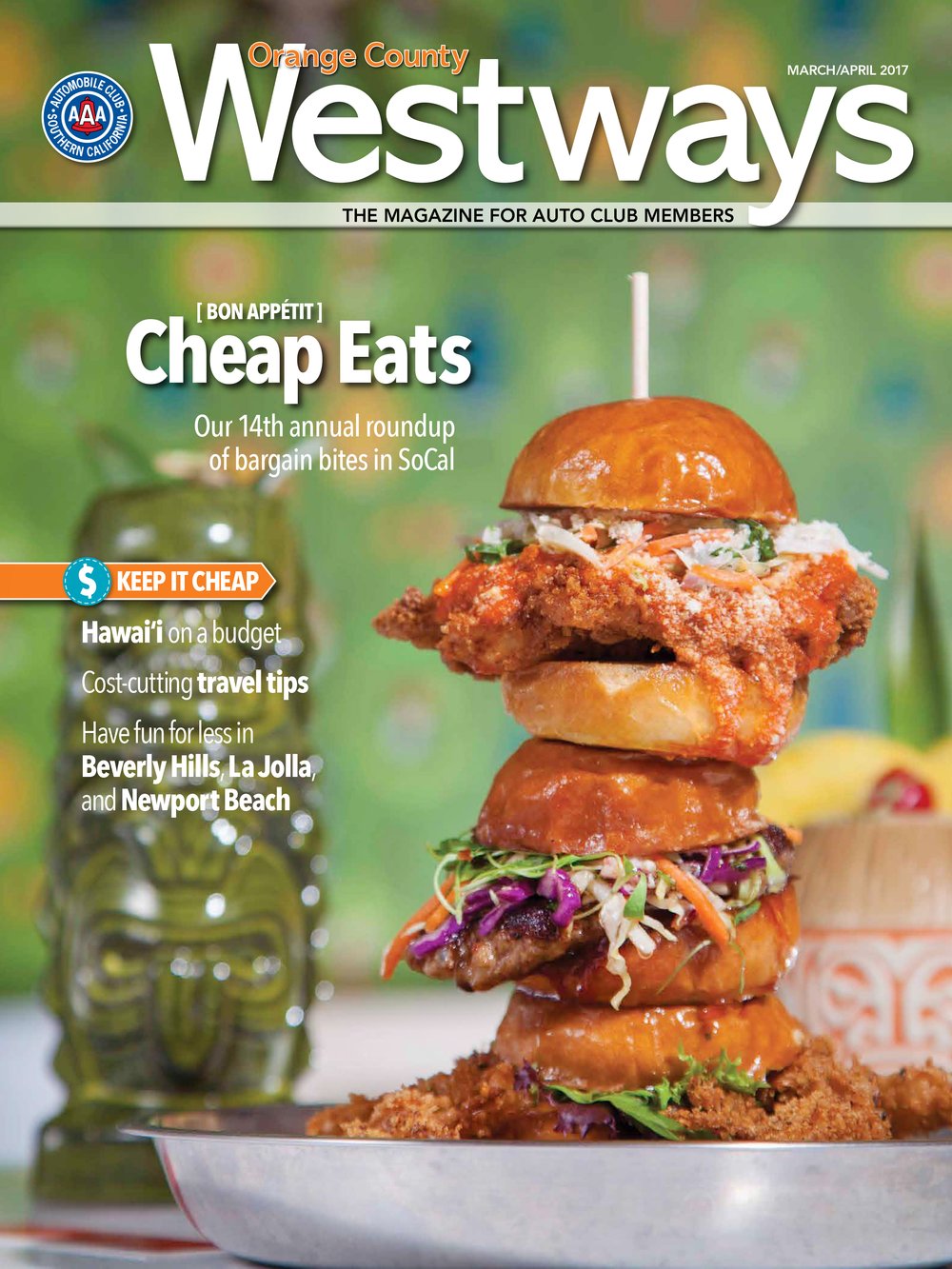 Westways magazine cover featuring burger food photography by Plate to Pixel