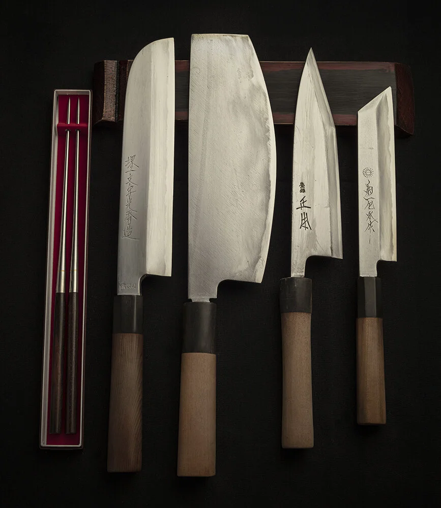 Japanese knives - Orange County sushi restaurant photography