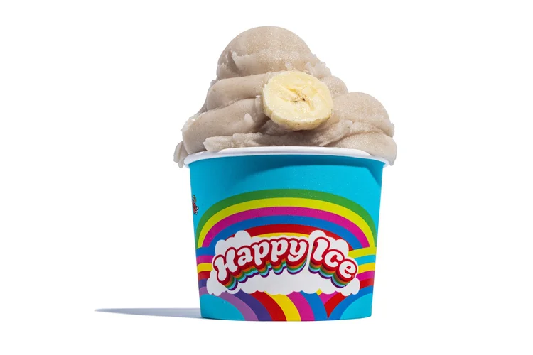 Ice cream cup with a cookie on white - white background product photography