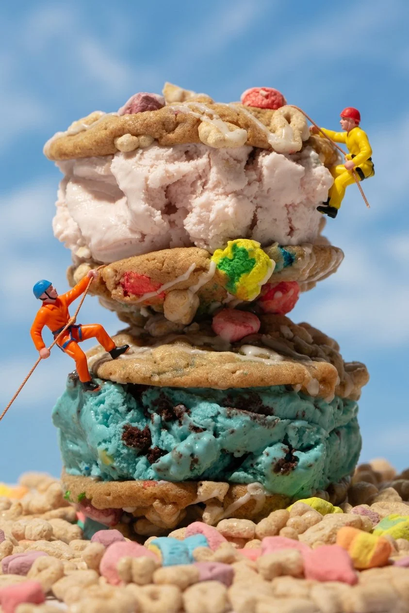 Colorful cookie sandwich for Baked Bear located in San Diego. 