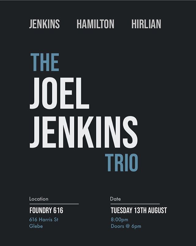 Tomorrow night! 
Tue 13/8 @foundry616 -8pm start-
The boys &amp; I will be pumping out 2 sets worth of originals and covers - should be a good night! 
@hamm0_ 
@alexhirlian 
Come partake ✌🏼️