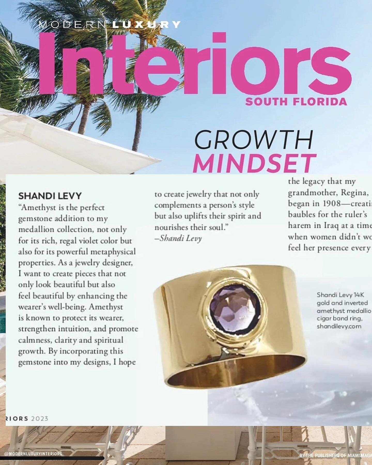 My intuition tells me you&rsquo;re going to want this ringggg&hellip;. 💜✨ 
Thank you, @modernluxury @jessebratter @charvontratt for the beautiful feature!!
.
.
.
.
.
#medallion #ring #amethyst #cigarband #sljewelry #intuition #jewelrydesigner #moder