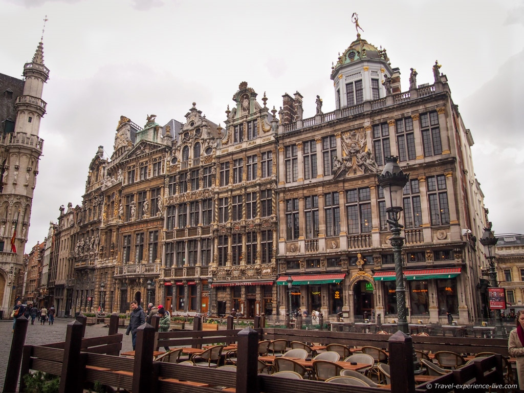 Guild houses on the Grand Place in Brussels.