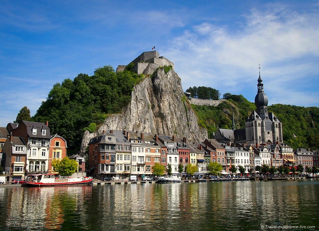 The Citadel of Dinant overlooks the tiny town and the Meuse River.